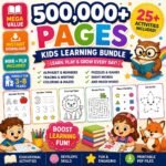 Kids Learning Bundle Printable Activities, Educational Worksheets, Coloring Pages, Games, Numbers & Alphabet, PLR MRR Resources - Image 3