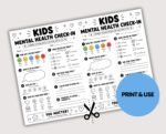 Kids Mental Health Check In Worksheet, Printable Kids Therapy Game, Kids Journal School Counseling Therapy Intervention Emotional Regulation - Image 2