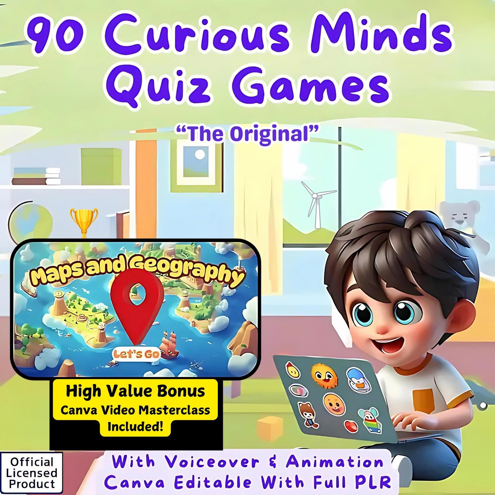 Kids Quiz Games Bundle Animated, Voiceover (PLR Canva Templates) (1) Kids Quiz Games Bundle | Animated, Voiceover (PLR Canva Templates) - Image 1