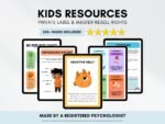 PLR Kids Therapy Worksheets Bundle: Canva Editable Mental Health Resources with Resell Rights