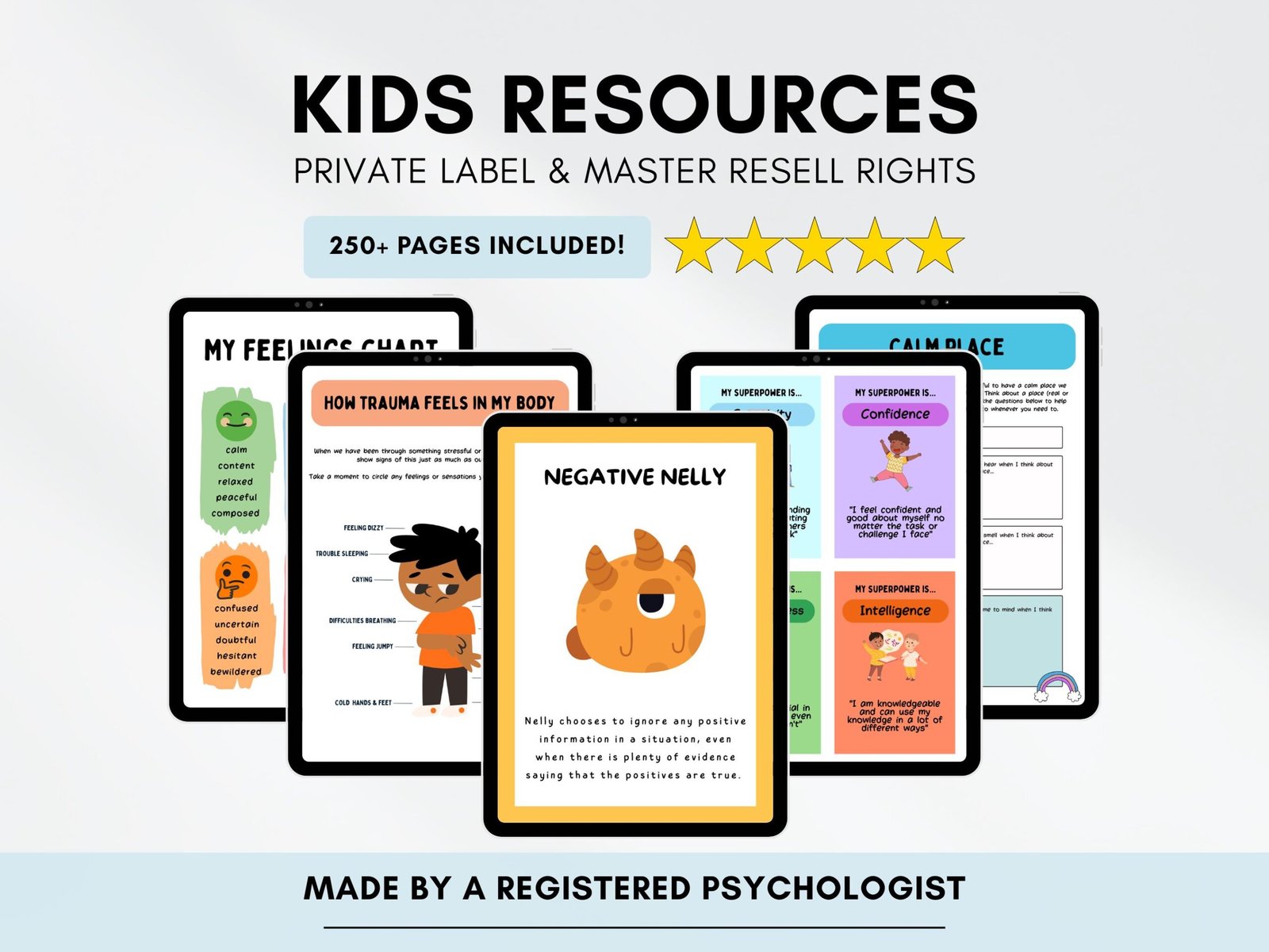 PLR Kids Therapy Worksheets Bundle Canva Editable Mental Health Resources with Resell Rights (1) PLR Kids Therapy Worksheets Bundle: Canva Editable Mental Health Resources with Resell Rights - Image 1