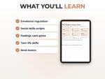 PLR Kids and Teen Therapy Worksheets Bundle with Resell Rights, Emotional Regulation, Social Skills, Editable Word Files - Image 4