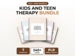 PLR Kids and Teen Therapy Worksheets Bundle with Resell Rights, Emotional Regulation, Social Skills, Editable Word Files