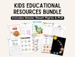 PLR MRR Kids Digital Products, plr mrr Educational Resources, Editable Kids Activities Worksheets, Private Label Rights Master Resell Rights