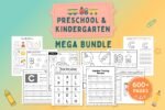 Preschool + Kindergarten Worksheets Bundle | 600+ Pages Printable Learning Activities | Tracing, Alphabet, Math, Dot Marker, Fine Motor