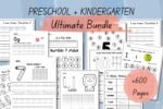 Preschool Pre-K + Kindergarten Learning Bundle | +600 Pages | Printable Activity Worksheets | Coloring | Dot To Dot | Tracing | Alphabet