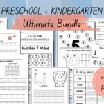 Preschool Pre-K + Kindergarten Learning Bundle | +600 Pages | Printable Activity Worksheets | Coloring | Dot To Dot | Tracing | Alphabet