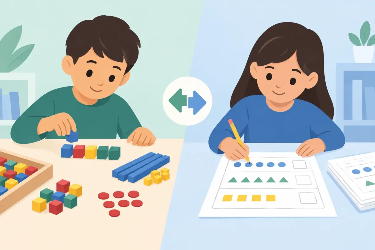 Counting Manipulatives Versus Worksheets