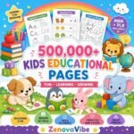 500,000+ Kids Educational Bundle PLR MRR | Printable Worksheets, Coloring Pages, Homeschool Learning Games