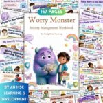 Worry Monster Workbook for Kids & Teens, Anxiety SEL Workbook, Emotional Regulation Activities, CBT Worksheets, Coping Skills, Printable PDF