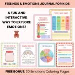 Kids Feelings & Emotions Journal, Emotional Regulation Workbook, Kids Coping Skills, Mental Health Resource, Canva + PDF, PLR - Image 3