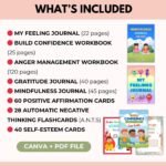 Kids Mental Health Bundle, Mindfulness, Happiness, Self Love, Anxiety, Trauma, Grief, Gratitude, Anger Canva, PLR Digital Product - Image 4
