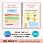 Kids Feelings & Emotions Journal, Emotional Regulation Workbook, Kids Coping Skills, Mental Health Resource, Canva + PDF, PLR - Image 6